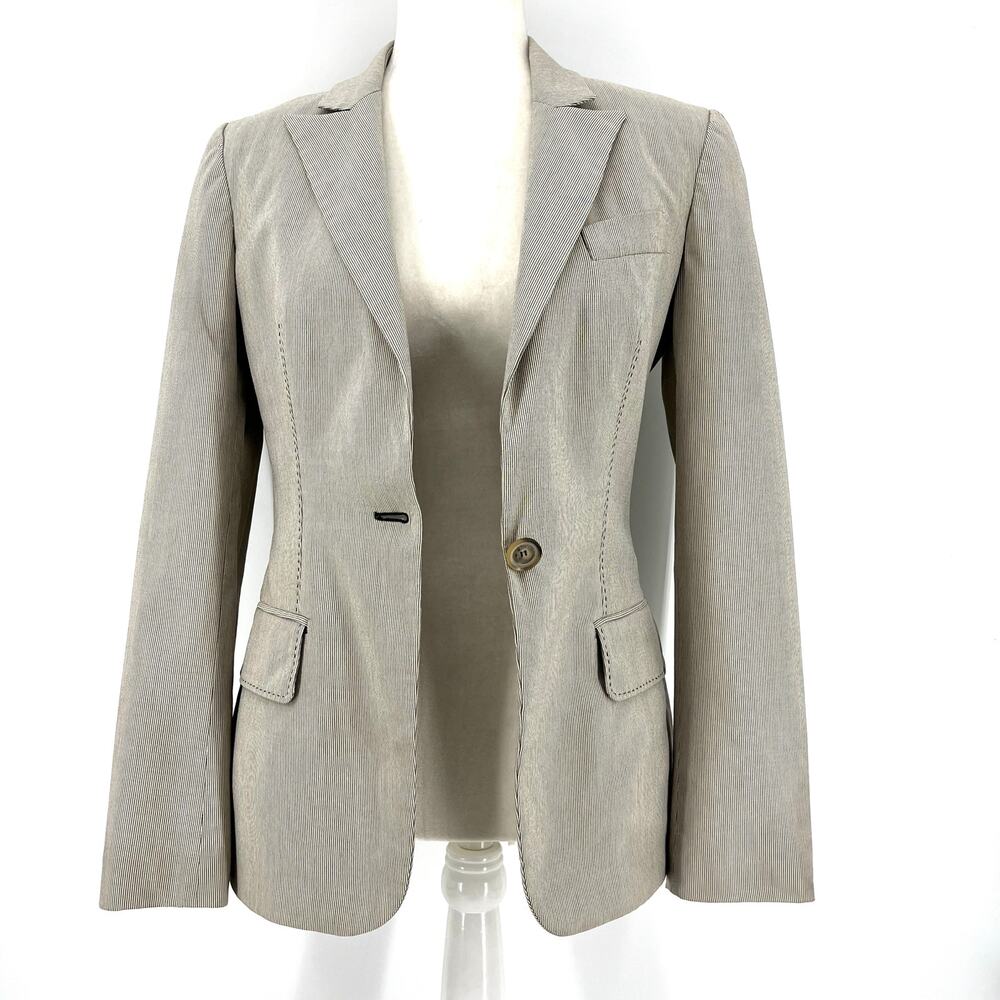 Stella McCartney Beige Single Breasted Blazer‎ Stripe Lined EU 42 (US4-6)